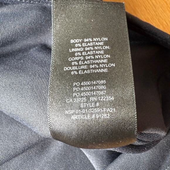 Babaton Black Long Sleeve Square Neck Double Layer Contour Crop Top Size S - Picture 12 of 14